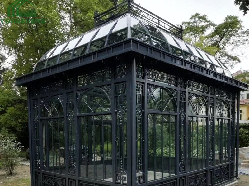 glass greenhouse, Victorian greenhouse, black greenhouse, Victorian greenhouse for sale,Glass black Victorian style greenhouse for sale